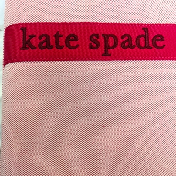 KATE SPADE Pink Kip Large CANVAS TOTE with Spade Charm and Signature Strap - Picture 7 of 17